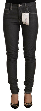 Acht Black Low Waist Skinny Denim Slim Fit Jeans -   -  Acht.